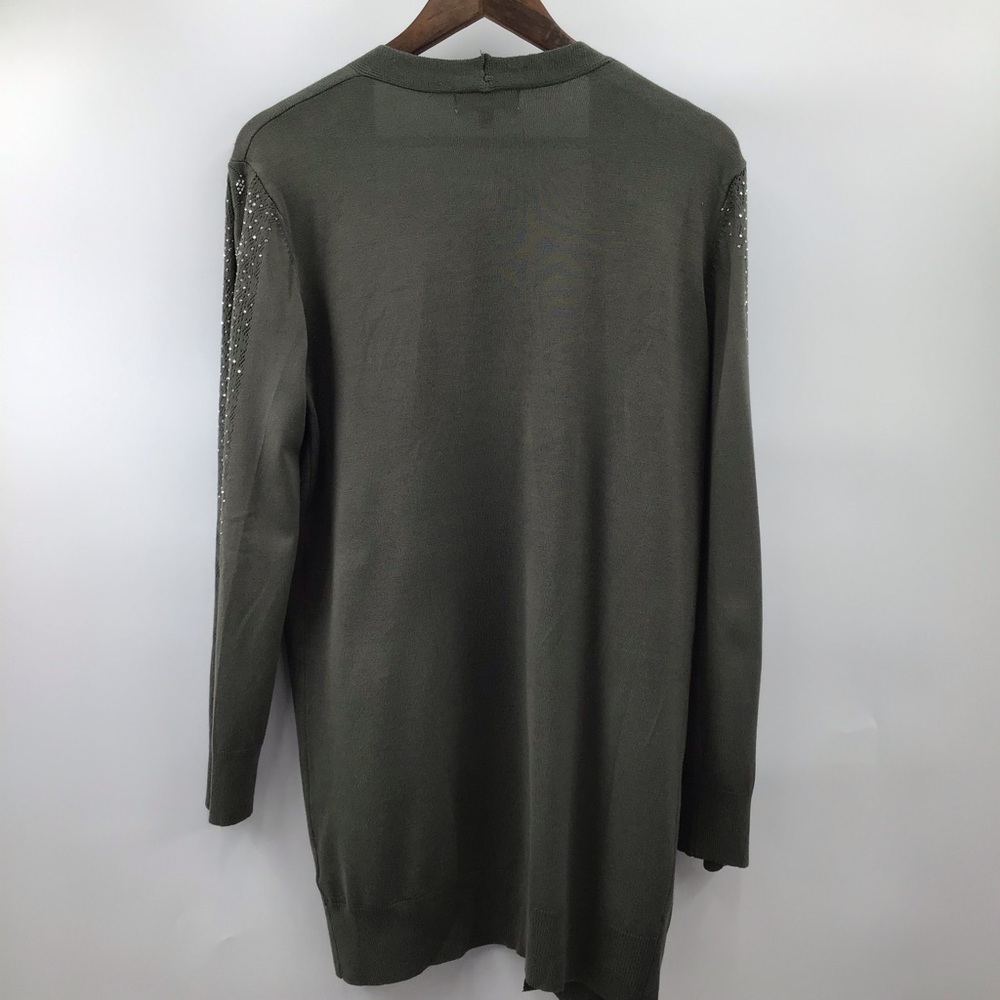 Woman’s Olive Open Front Cardigan - Picture 4 of 8